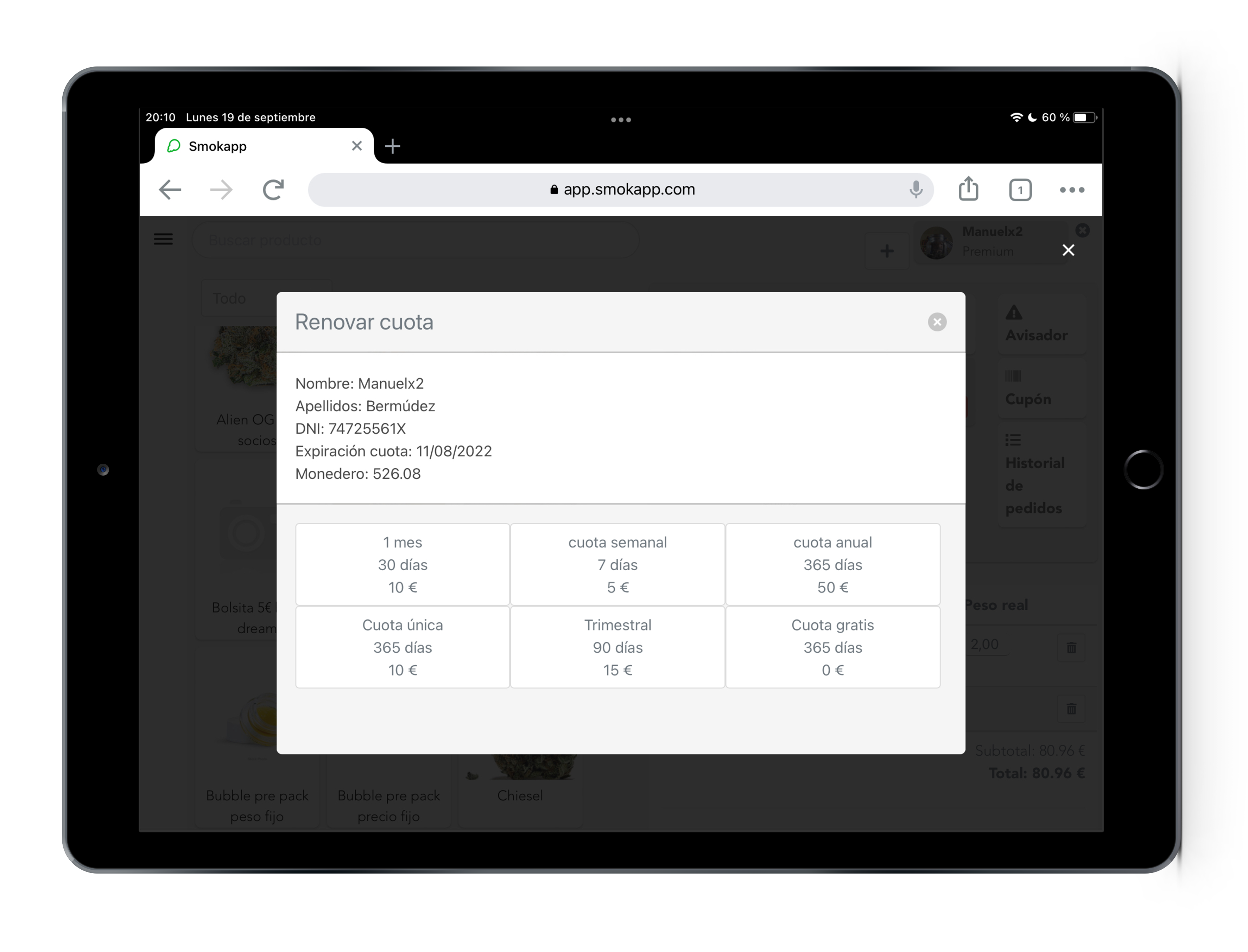 Pagos de Cuotas SmokApp